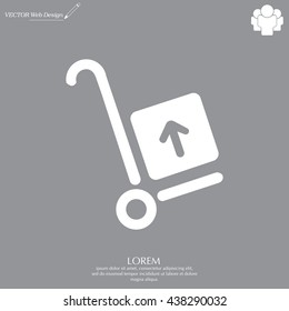 wheelbarrow for transportation of cargo, web icon. vector design