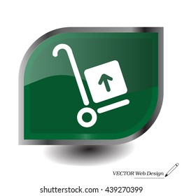 wheelbarrow for transportation of cargo, web icon. vector design