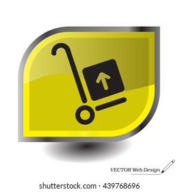 wheelbarrow for transportation of cargo, web icon. vector design