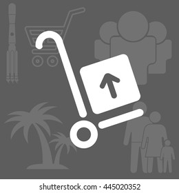 wheelbarrow for transportation of cargo, web icon. vector design