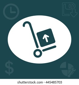 wheelbarrow for transportation of cargo, web icon. vector design