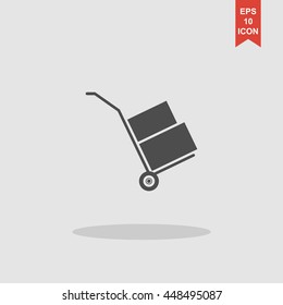 wheelbarrow for transportation of cargo, web icon. vector design