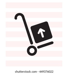 wheelbarrow for transportation of cargo, web icon. vector design
