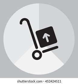 wheelbarrow for transportation of cargo, web icon. vector design