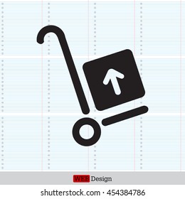 wheelbarrow for transportation of cargo, web icon. vector design