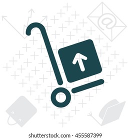 wheelbarrow for transportation of cargo, web icon. vector design
