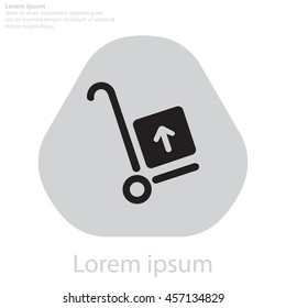 wheelbarrow for transportation of cargo, web icon. vector design