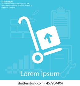 wheelbarrow for transportation of cargo, web icon. vector design