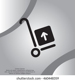 wheelbarrow for transportation of cargo, web icon. vector design
