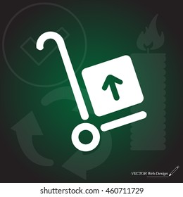 wheelbarrow for transportation of cargo, web icon. vector design