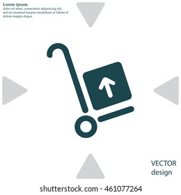 wheelbarrow for transportation of cargo, web icon. vector design