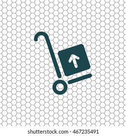 wheelbarrow for transportation of cargo, web icon. vector design