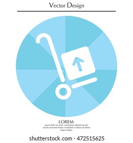 wheelbarrow for transportation of cargo, web icon. vector design