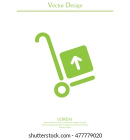 wheelbarrow for transportation of cargo, web icon. vector design
