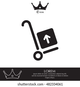 wheelbarrow for transportation of cargo, web icon. vector design