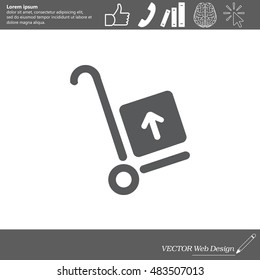 wheelbarrow for transportation of cargo, web icon. vector design
