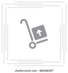 wheelbarrow for transportation of cargo, web icon. vector design