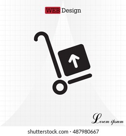 wheelbarrow for transportation of cargo, web icon. vector design