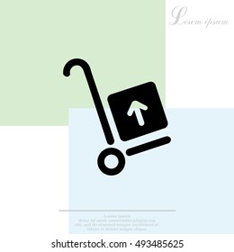 wheelbarrow for transportation of cargo, web icon. vector design