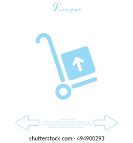 wheelbarrow for transportation of cargo, web icon. vector design