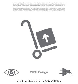 wheelbarrow for transportation of cargo, web icon. vector design