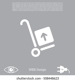 wheelbarrow for transportation of cargo, web icon. vector design