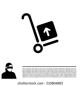 wheelbarrow for transportation of cargo, web icon. vector design