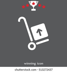 wheelbarrow for transportation of cargo, web icon. vector design
