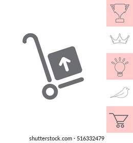 wheelbarrow for transportation of cargo, web icon. vector design