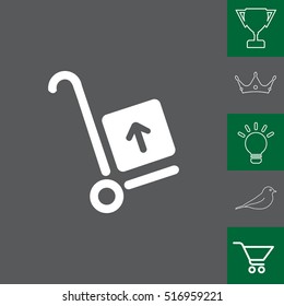 wheelbarrow for transportation of cargo, web icon. vector design
