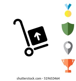 wheelbarrow for transportation of cargo, web icon. vector design