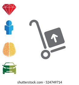 wheelbarrow for transportation of cargo, web icon. vector design