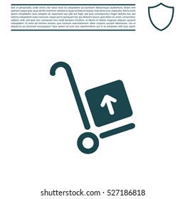 wheelbarrow for transportation of cargo, web icon. vector design
