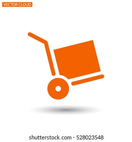 carretilla para el transporte de carga, icono web. vector 10 EPS