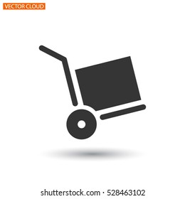 wheelbarrow for transportation of cargo, web icon. vector 10 EPS