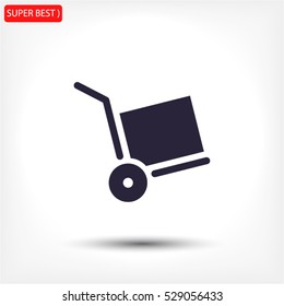 wheelbarrow for transportation of cargo, web icon. vector 10 EPS