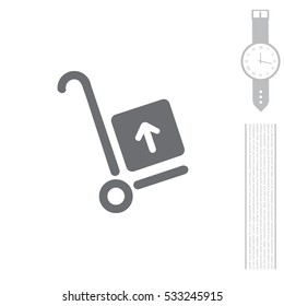 wheelbarrow for transportation of cargo, web icon. vector design