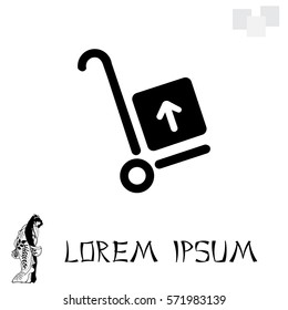 wheelbarrow for transportation of cargo, web icon. vector design