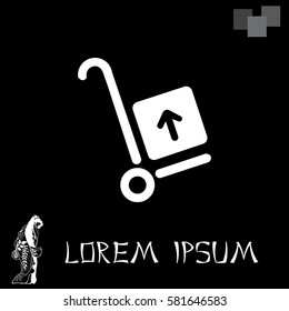wheelbarrow for transportation of cargo, web icon. vector design