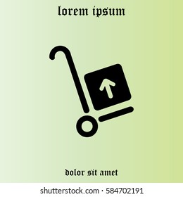 wheelbarrow for transportation of cargo, web icon. vector design