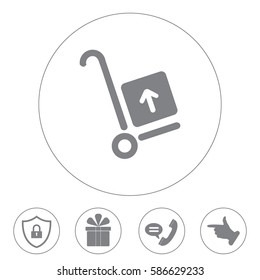 wheelbarrow for transportation of cargo, web icon. vector design