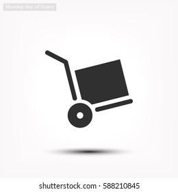 wheelbarrow for transportation of cargo, web icon. vector 10 EPS