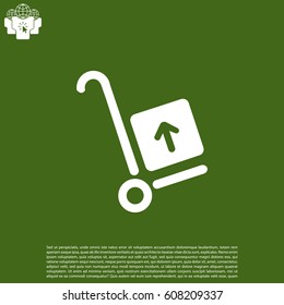 wheelbarrow for transportation of cargo, web icon. vector design