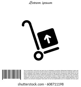 wheelbarrow for transportation of cargo, web icon. vector design