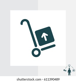 wheelbarrow for transportation of cargo, web icon. vector design