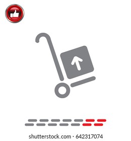 wheelbarrow for transportation of cargo, web icon. vector design