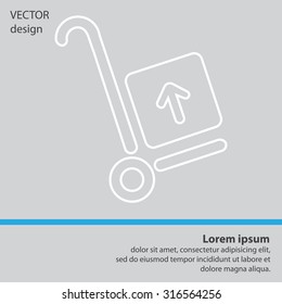 wheelbarrow for transportation of cargo, web line icon. vector design