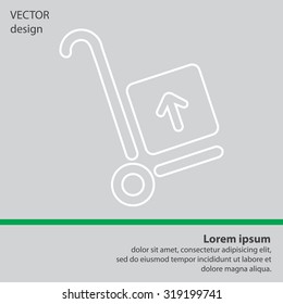 wheelbarrow for transportation of cargo, web line icon. vector design