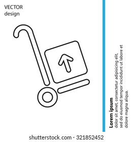 wheelbarrow for transportation of cargo, web line icon. vector design