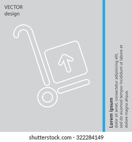 wheelbarrow for transportation of cargo, web line icon. vector design